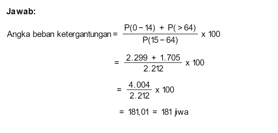 Dari Data Kependudukan Tersebut Hitunglah Angka B