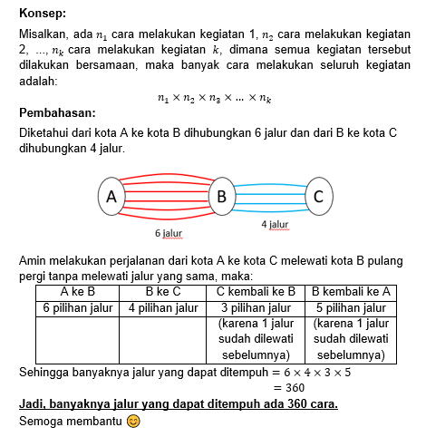 Dari Kota A Ke Kota B Dihubungkan 6 Jalur Dan Dari...