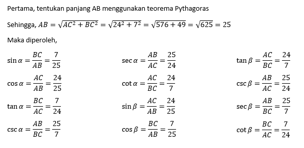 Tentukan Nilai Dari Perbandingan Trigonometri Dari...