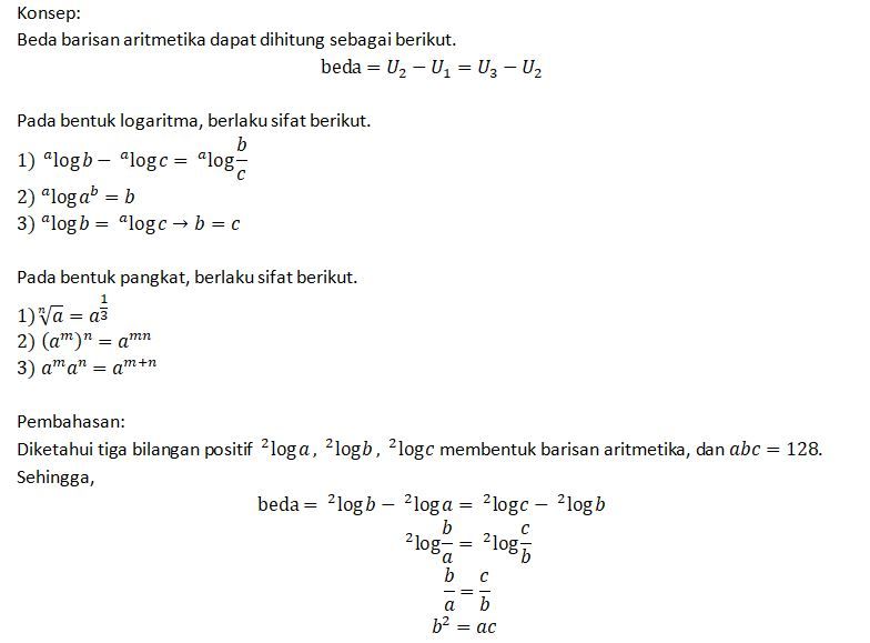 Diketahui Tiga Bilangan Positif ^2log A, ^2log B,