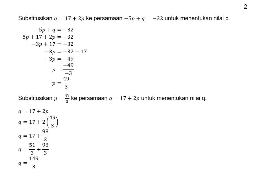 Suatu Fungsi Ditentukan Dengan Rumus F(x)=px+q.jik...