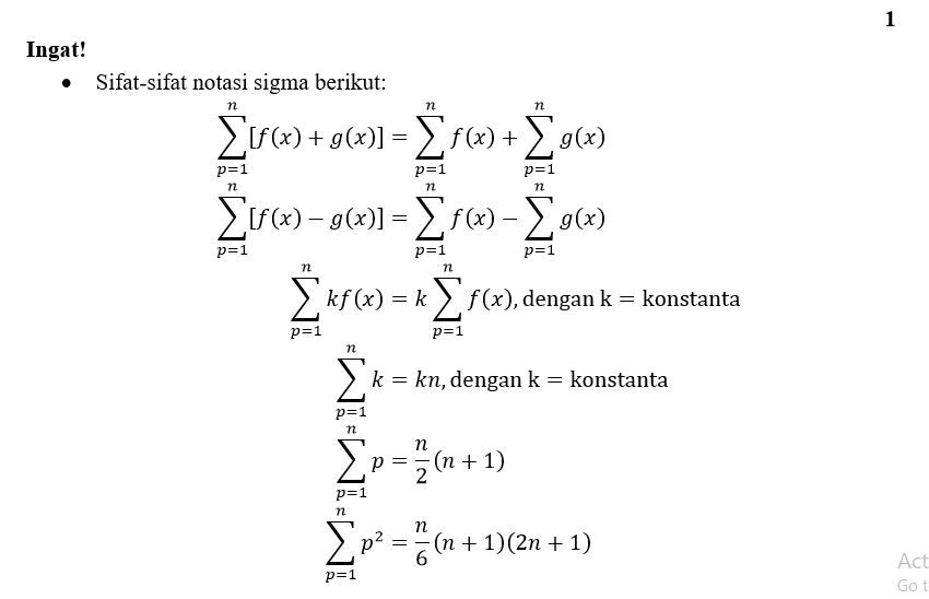 Hasil Dari Σ(p=1 Sampai N) (3p−2)(2p+1)=... A. (1/...