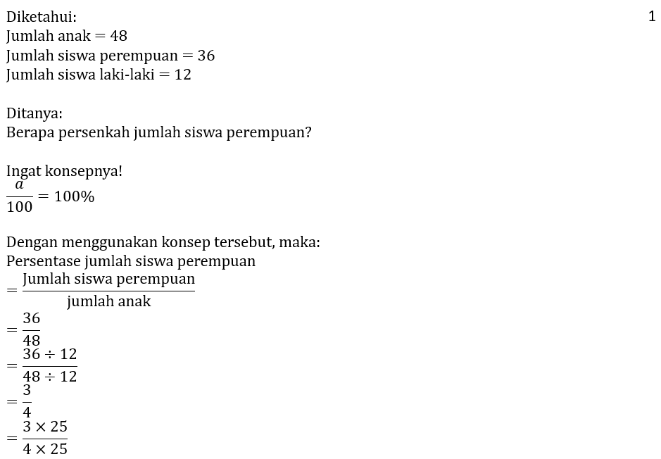 Jumlah Siswa Kelas VI Ada 48 Anak Yang Terdiri Dar...