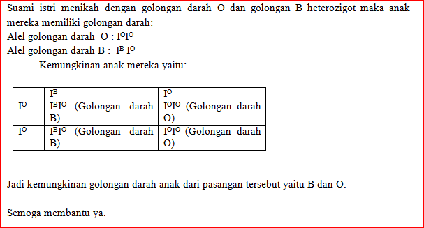 Seorang Bergolongan Darah O Menikah Dengan Orang Y...