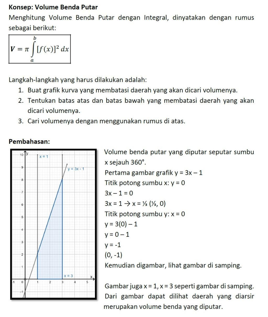 Volume Benda Putar Yang Terjadi Jika Daerah Yang D 7201