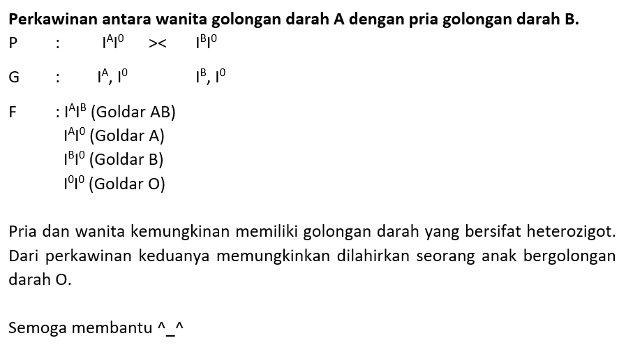 Berdasarkan Penurunan Sifat Golongan Darah System ...