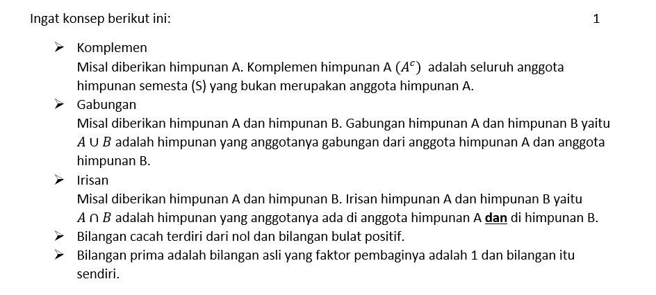 Diketahui S={bilangan Cacah Kurang Dari 11} A={x|x...