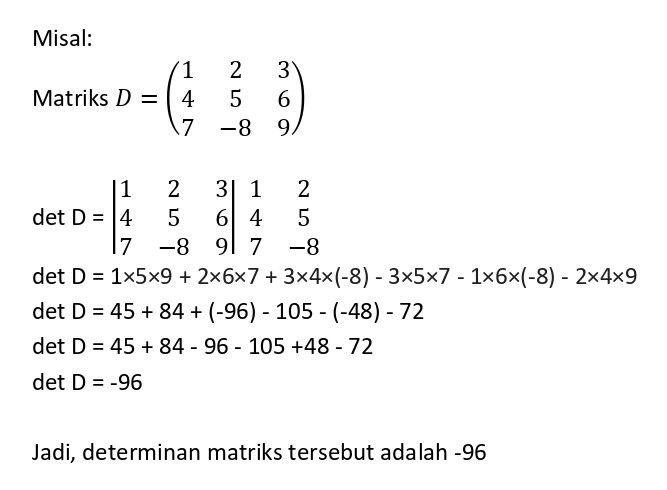 3 . Tentukan Determinan Dari Matriks: D. (,(,1,,2,...