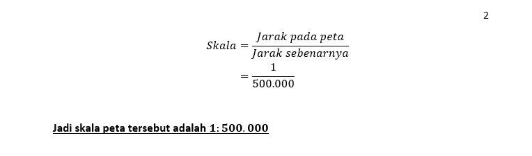 Sebuah Peta Dengan Skala Setiap 1 Cm Pada Peta Mew...