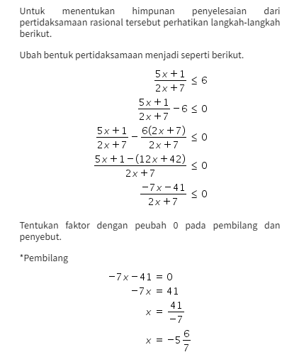 penyelesaian 4 5x 1 2 2 3x 7 6 adalah