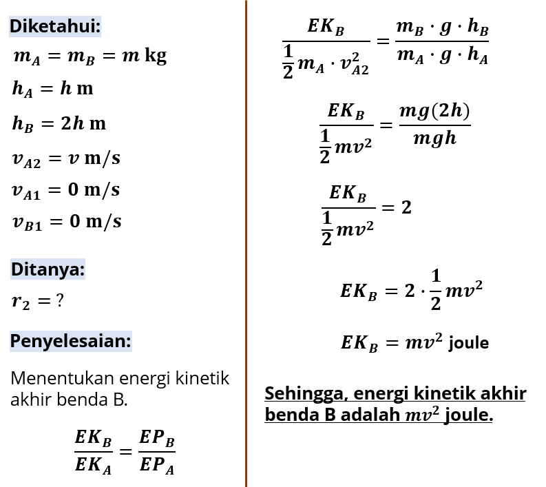 Dua Buah Benda A Dan B Yang Bermasa Masing Masing ...