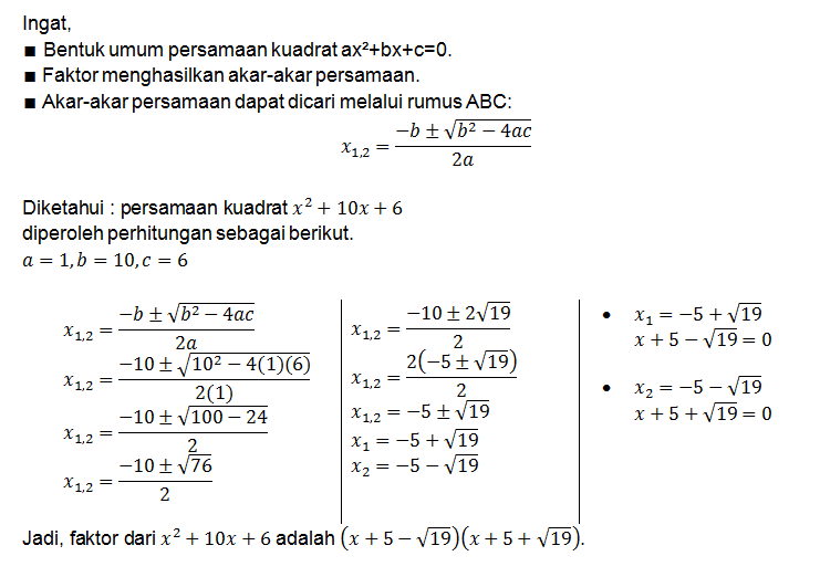 x2 8x 16 0 pemfaktoran