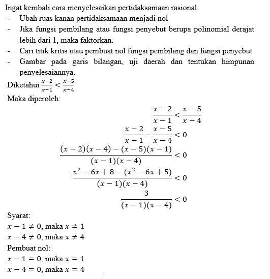 Tentukan Penyelesaian Setiap Pertidaksamaan Beriku...