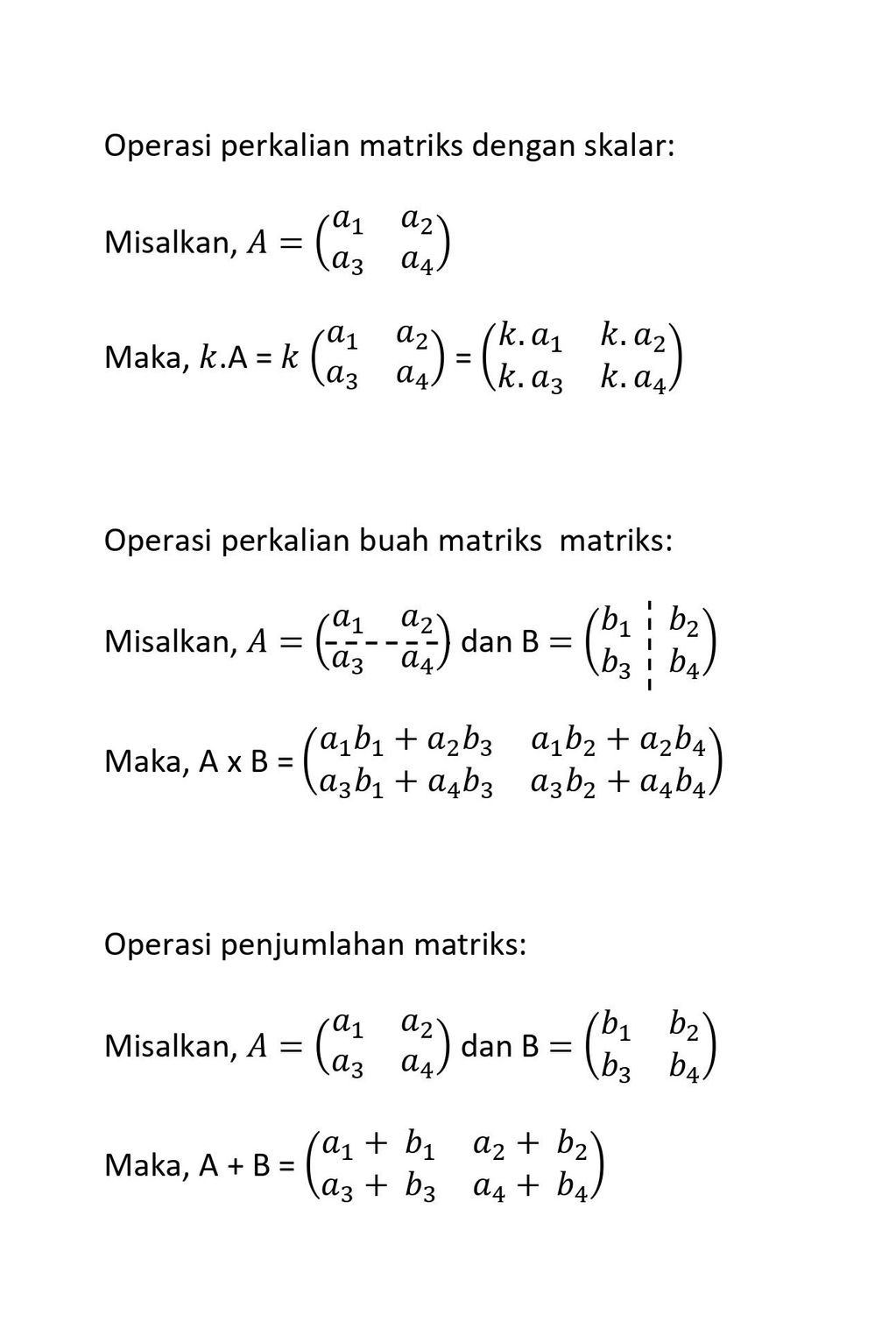 Diketahui Persamaan Matriks 3[(4 1)(6 B)]+[(3a 5)(...