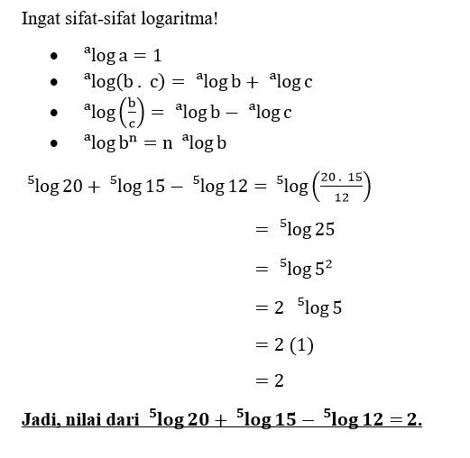 Tentukan Nilai Dari Bentuk Logaritma Berikut Denga...