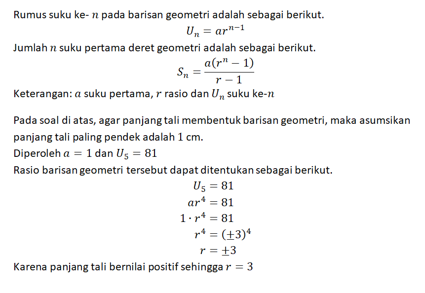 Seutas Tali Dibagi Menjadi 5 Bagian Dengan Panjang...