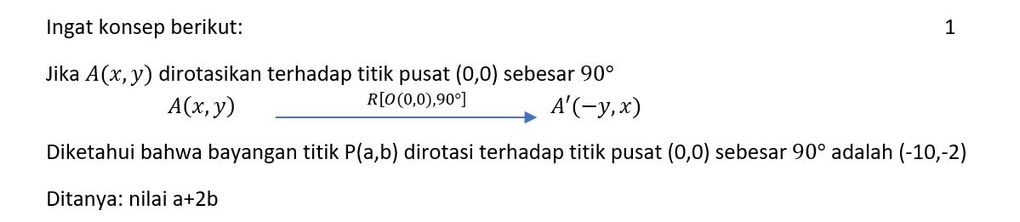 Bayangan Titik P (a,b) Oleh Rotasi Terhadap Titik ...