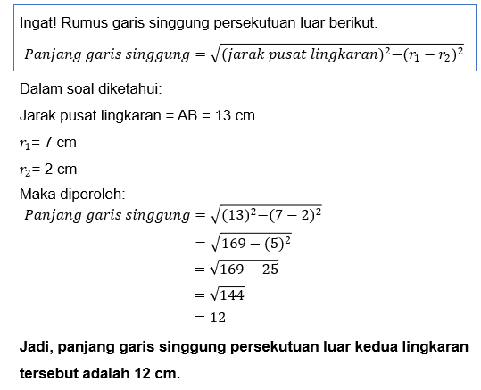 Diketahui Dua Buah Lingkaran Dengan Pusat A Dan B,...