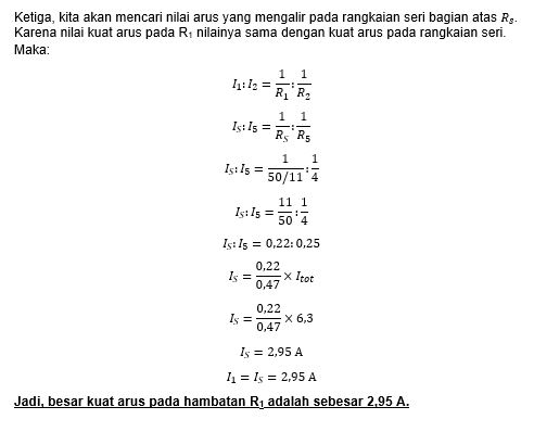 Jika R1 = 2 ohm, R2 =1 ohm, R3 = 3 ohm, R4 = 2 ohm...