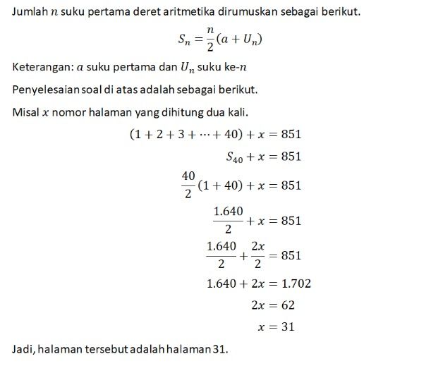 Bani Menjumlahkan Nomor Nomor Halaman Sebuah Buku ...