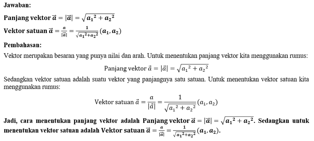 Cara mencari panjang vektor