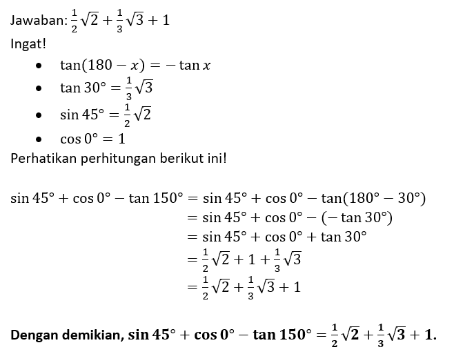 Contoh Soal Trigonometri