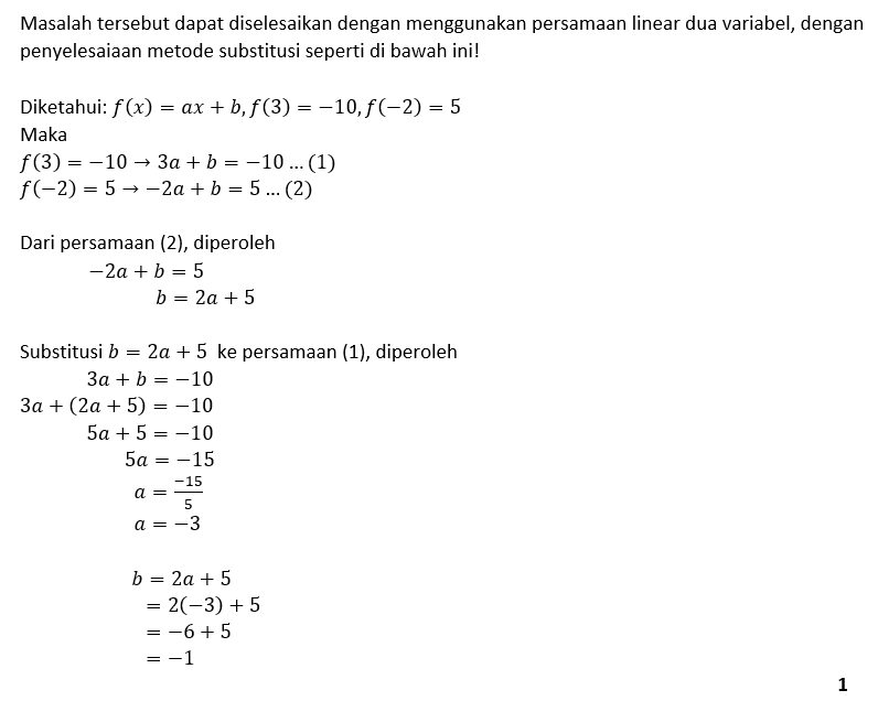 Fungsi F Didefinisikan Dengan Rumus F(x) = Ax + B....