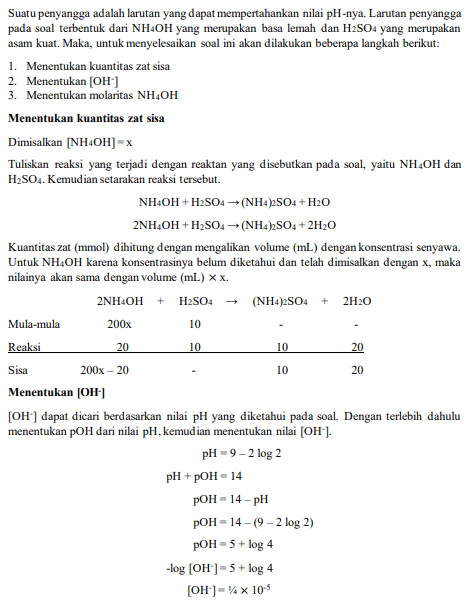 Larutan Nh4oh Dengan Volume 200ml Ditambahkan Ke D