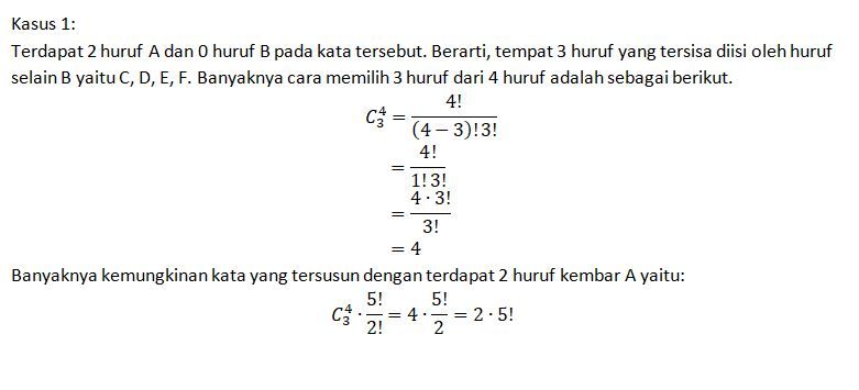 Diberikan Huruf-huruf A,A,B,B,C,D,E,F. Banyak Kata...