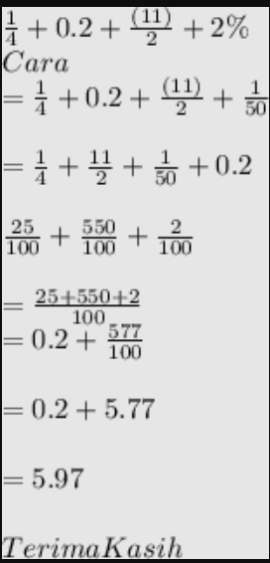 7 per 8 ditambah 1 per 4