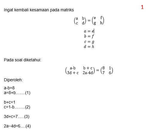 Pecahkanlah Persamaan Matriks Yang Berikut Untuk A...