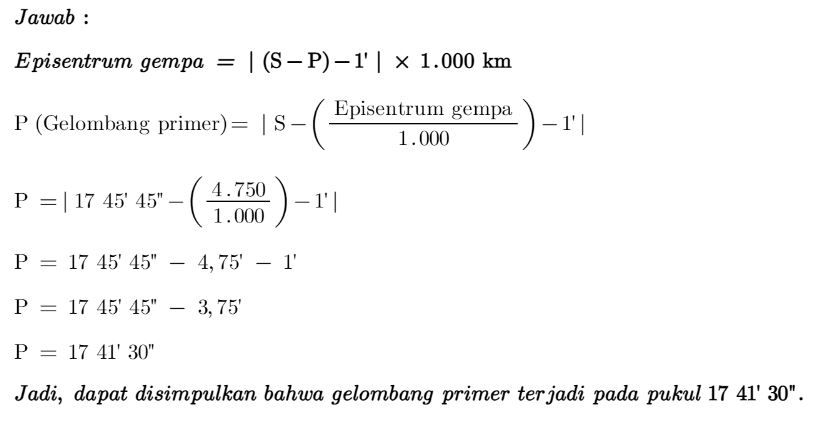 Diketahui Episentrum Gempa 4750 Km. Jika Gelombang...