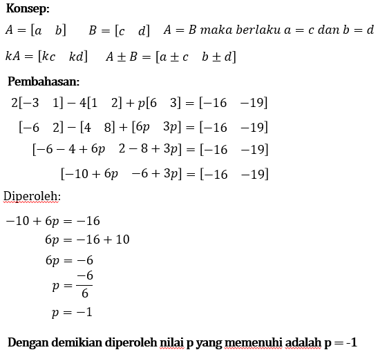 Diketahui Persamaan Matriks Sebagai Berikut 2 {(-3...