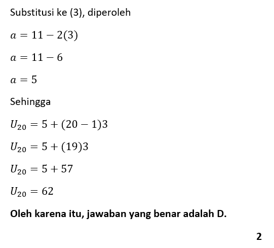 12. Suatu Barisan Aritmetika Mempunyai Suku Ke-3 B...