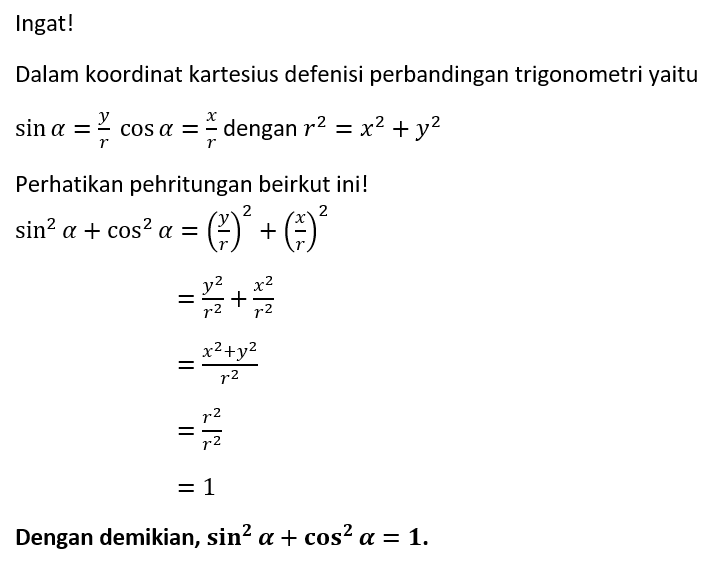 Identitas Trigonometri Sin²a Cos²a