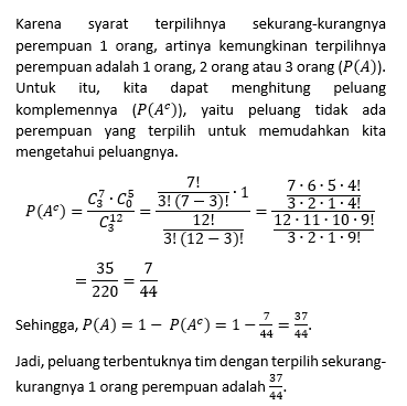 Dari 12 orang murid yang terdiri dari 7 orang mur...