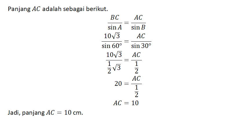 Diketahui Panjang Segitiga ABC Dengan Panjang AB=