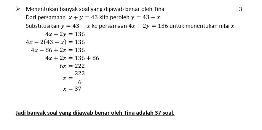 Dalam Suatu Kompetisi Matematika, Setiap Jawaban B...