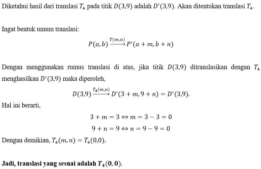 Tentukanlah Translasi Yang Sesuai Untuk Pemetaan B...