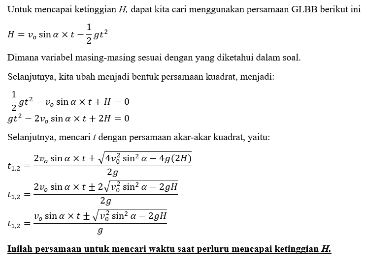 Sebuah Peluru Ditembakkan Dengan Kecepatan Awal Vo...