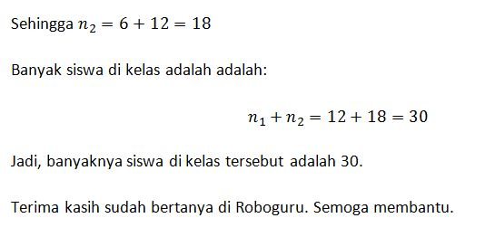 Nilai rata - rata tes matematika disuatu kelas ada...