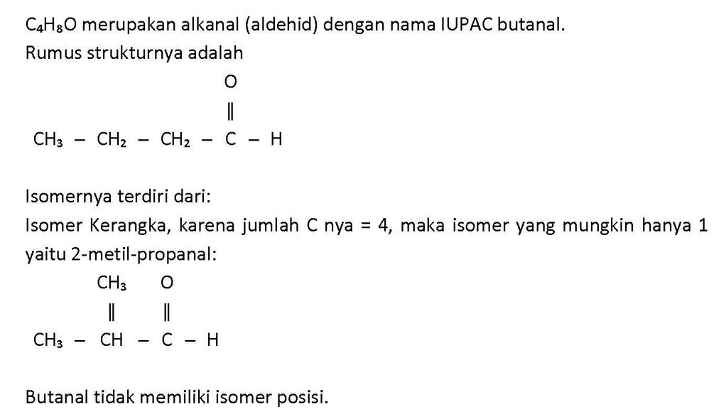 Senyawa Dengan Rumus Molekul C4h8o Memiliki Jumlah...