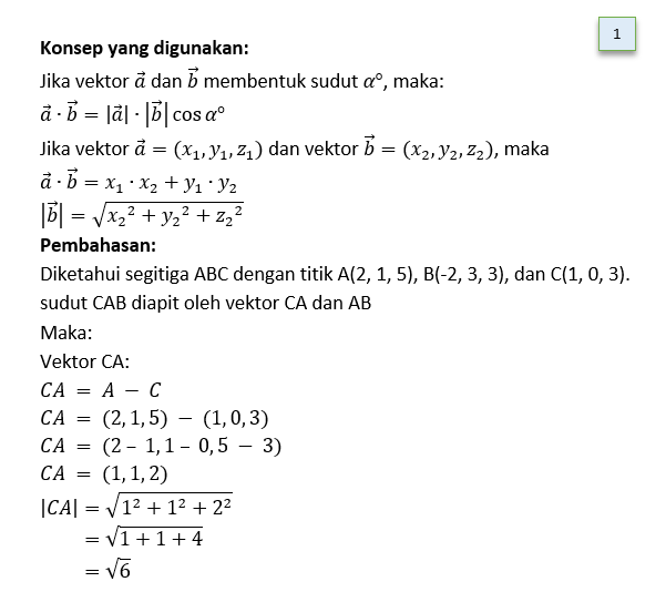 Diketahui Segitiga ABC Dengan Titik A(2, 1, 5), B(...