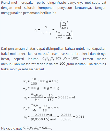 Larutan Berikut Yang Memiliki Fraksi Mol Terkecil 8522