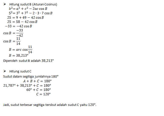 Diketahui ΔABC Dengan A,b, Dan C Berturut-turut Me...