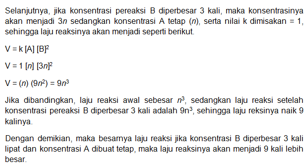 Laju Reaksi A + B à Hasil, Mempunyai Persamaan V