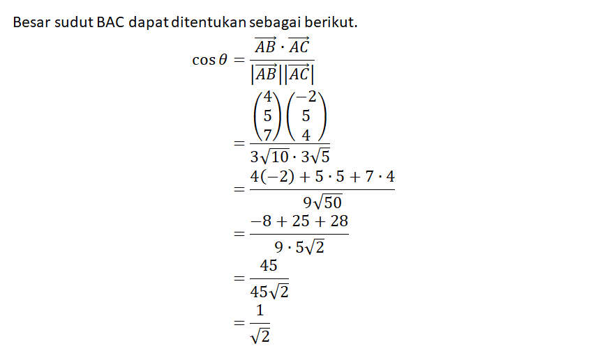 Diketahui Segitiga ABC Dengan A(3,1,-2),B(7,6,5),C...