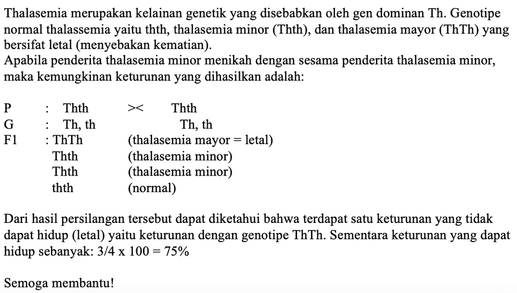 Penderita Thalasemia Minor Yang Menikah Dengan Ses...