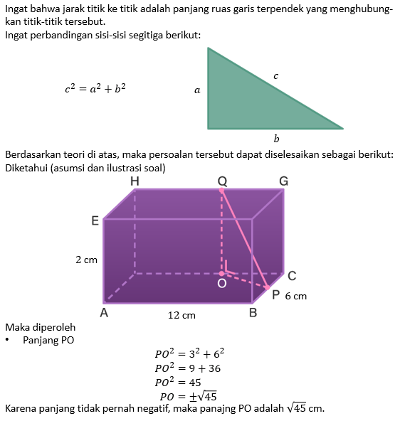 Diketahui Balok ABCD.EFGH Dengan Panjang AB = 12 C...