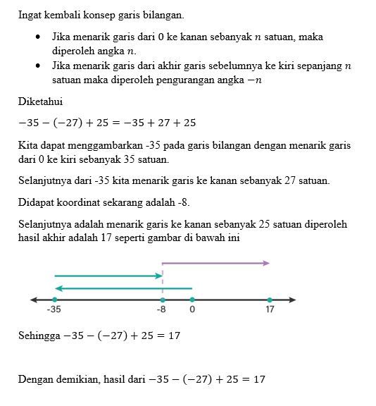 Hasil Dari −35−(−27)+25 Adalah ..... A. −37 B. −1...